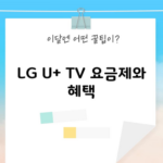 LG U+ TV 요금제와 혜택