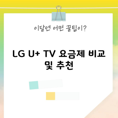 LG U+ TV 요금제 비교 및 추천