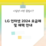 LG 인터넷 2024 요금제 및 혜택 안내