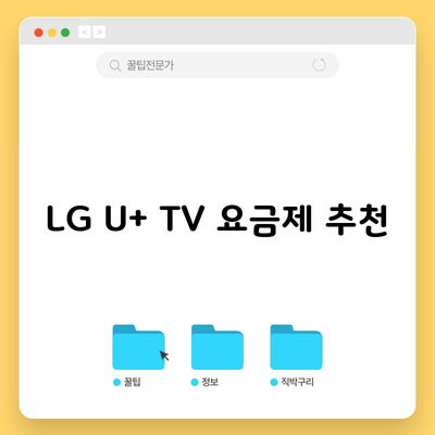 LG U+ TV 요금제 추천