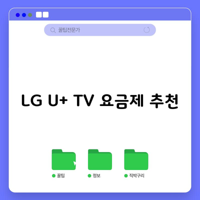 LG U+ TV 요금제 추천