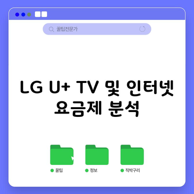 LG U+ TV 및 인터넷 요금제 분석