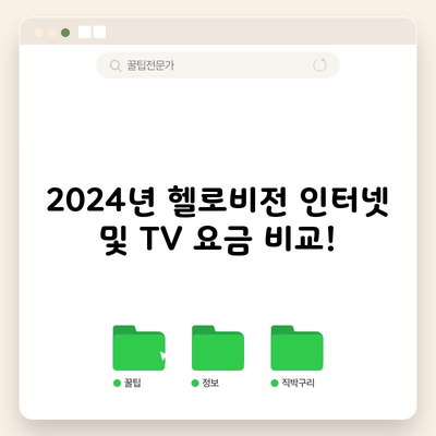 2024년 헬로비전 인터넷 및 TV 요금 비교!