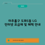 미추홀구 도화1동 LG 인터넷 요금제 및 혜택 안내