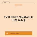 TV와 인터넷 성능에서 LG U+의 우수성