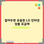 알아두면 유용한 LG 인터넷 상품 요금제