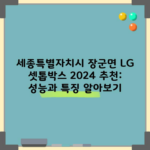 세종특별자치시 장군면 LG 셋톱박스 2024 추천: 성능과 특징 알아보기