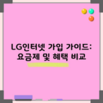 LG인터넷 가입 가이드: 요금제 및 혜택 비교