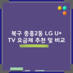 북구 중흥2동 LG U+ TV 요금제 추천 및 비교