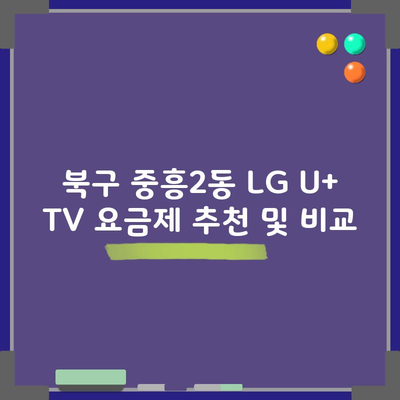 북구 중흥2동 LG U+ TV 요금제 추천 및 비교