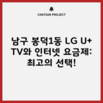 남구 봉덕1동 LG U+ TV와 인터넷 요금제: 최고의 선택!