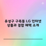 유성구 구즉동 LG 인터넷 상품과 결합 혜택 소개