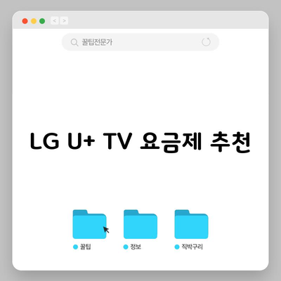 LG U+ TV 요금제 추천