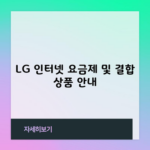 LG 인터넷 요금제 및 결합 상품 안내