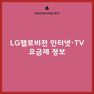 LG헬로비전 인터넷·TV 요금제 정보