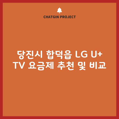 당진시 합덕읍 LG U+ TV 요금제 추천 및 비교