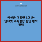 예산군 대흥면 LG U+ 인터넷 가족결합 할인 완벽 정리