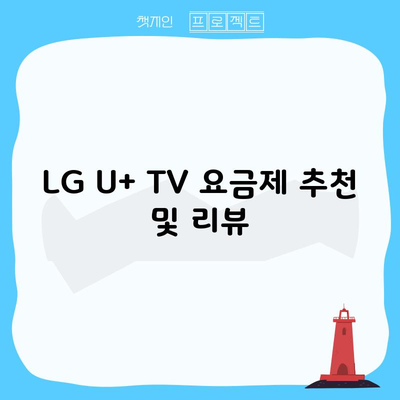 LG U+ TV 요금제 추천 및 리뷰