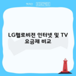 LG헬로비전 인터넷 및 TV 요금제 비교