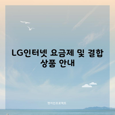 LG인터넷 요금제 및 결합 상품 안내