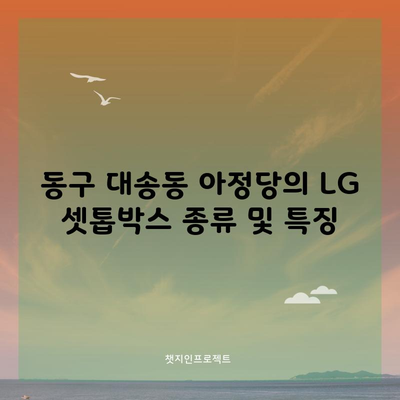 동구 대송동 아정당의 LG 셋톱박스 종류 및 특징