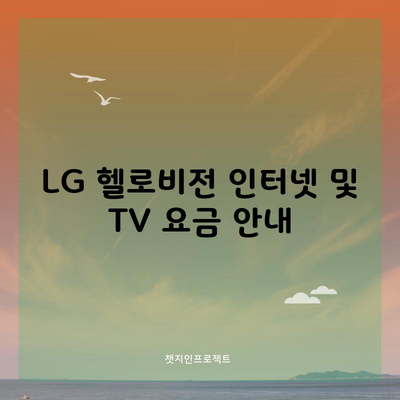 LG 헬로비전 인터넷 및 TV 요금 안내