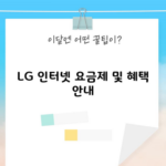 LG 인터넷 요금제 및 혜택 안내