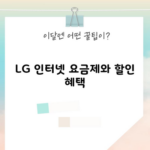 LG 인터넷 요금제와 할인 혜택