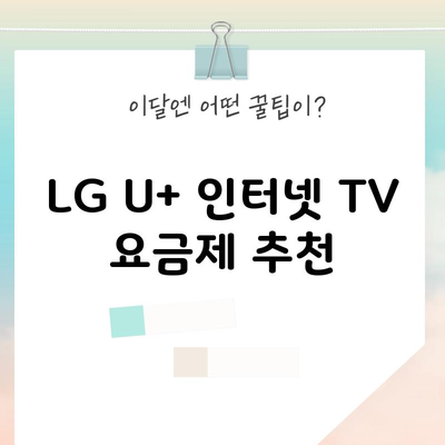 LG U+ 인터넷 TV 요금제 추천