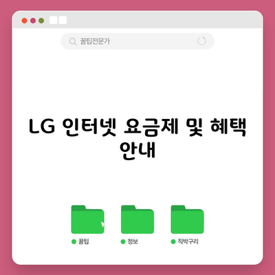 LG 인터넷 요금제 및 혜택 안내