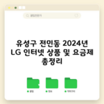 유성구 전민동 2024년 LG 인터넷 상품 및 요금제 총정리