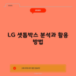 LG 셋톱박스 분석과 활용 방법