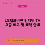 LG헬로비전 인터넷 TV 요금 비교 및 혜택 안내