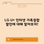 LG U+ 인터넷 가족결합 할인에 대해 알아보자!