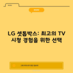 LG 셋톱박스: 최고의 TV 시청 경험을 위한 선택