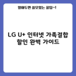 LG U+ 인터넷 가족결합 할인 완벽 가이드