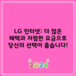 LG 인터넷: 더 많은 혜택과 저렴한 요금으로 당신의 선택이 옳습니다!