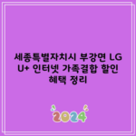 세종특별자치시 부강면 LG U+ 인터넷 가족결합 할인 혜택 정리