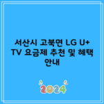 서산시 고북면 LG U+ TV 요금제 추천 및 혜택 안내