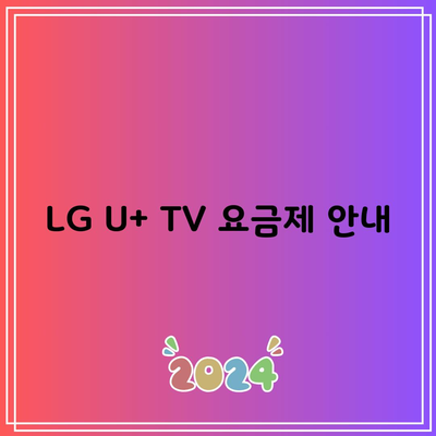 LG U+ TV 요금제 안내