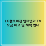 LG헬로비전 인터넷과 TV 요금 비교 및 혜택 안내