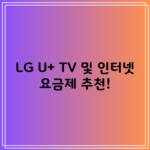 LG U+ TV 및 인터넷 요금제 추천!