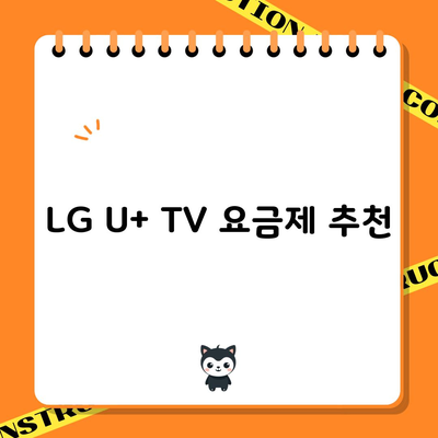 LG U+ TV 요금제 추천