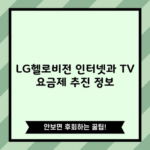 LG헬로비전 인터넷과 TV 요금제 추진 정보