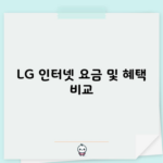 LG 인터넷 요금 및 혜택 비교