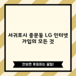 서귀포시 중문동 LG 인터넷 가입의 모든 것