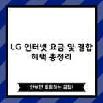 LG 인터넷 요금 및 결합 혜택 총정리