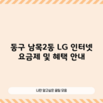 동구 남목2동 LG 인터넷 요금제 및 혜택 안내