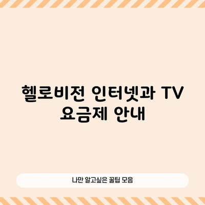 헬로비전 인터넷과 TV 요금제 안내