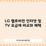 LG 헬로비전 인터넷 및 TV 요금제 비교와 혜택